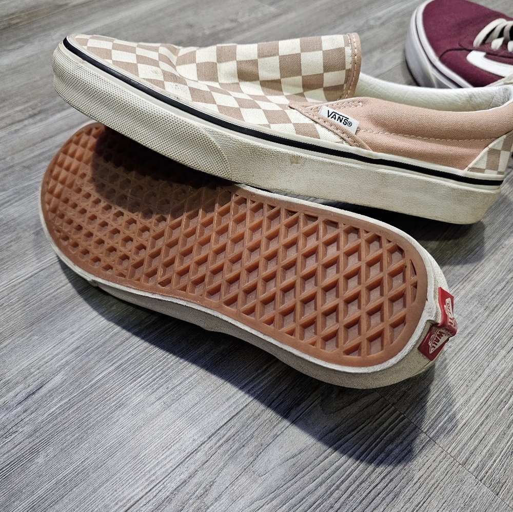 Vans checkered slip ons